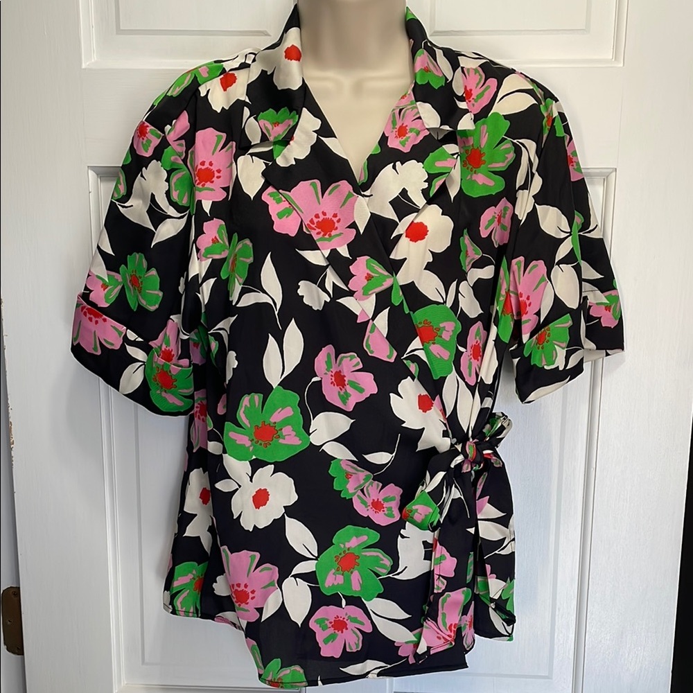 Who What Wear NWT Floral Wrap Blouse
